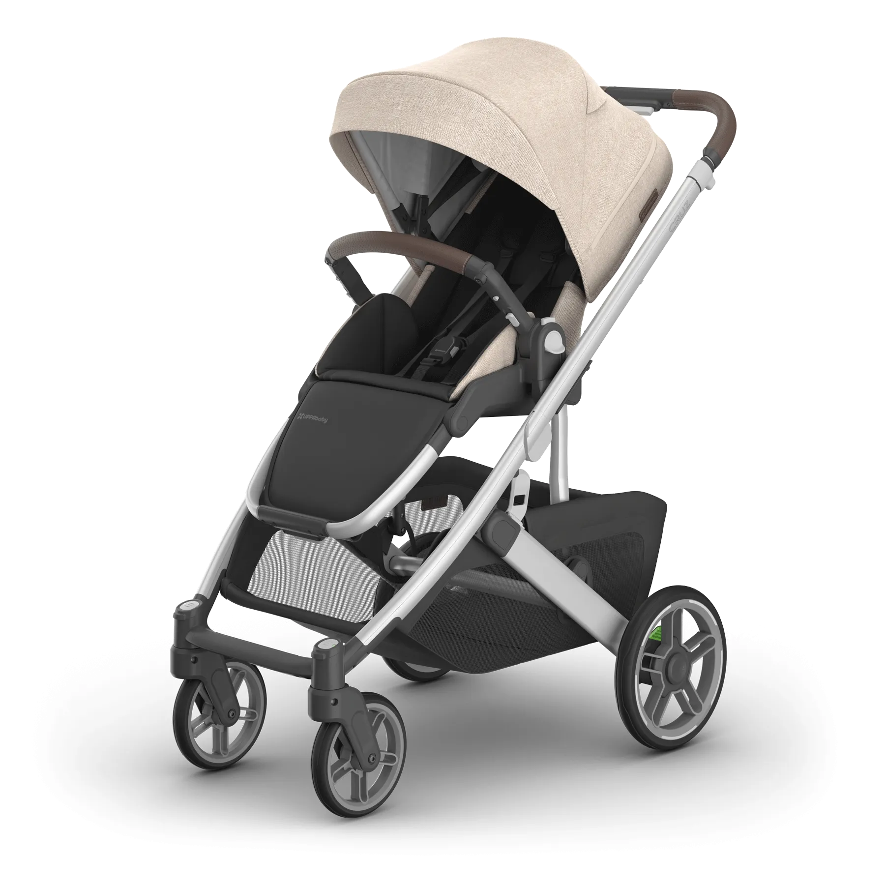 Poussette simple pleine grandeur Cruz V3 d'UPPAbaby – Prête pour les nouveau-nés, inclinable à plat, boucle magnétique