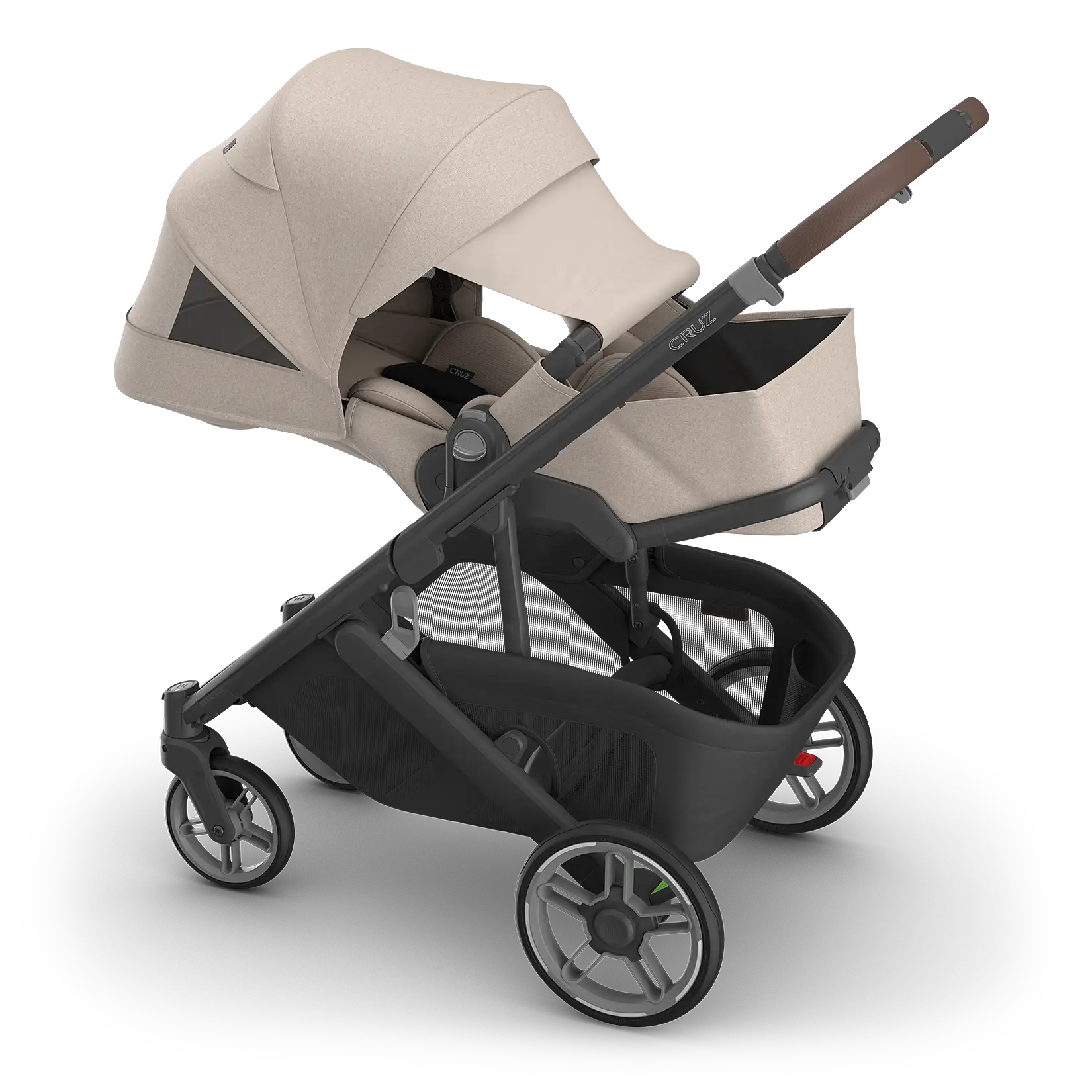 Poussette simple pleine grandeur Cruz V3 d'UPPAbaby – Prête pour les nouveau-nés, inclinable à plat, boucle magnétique