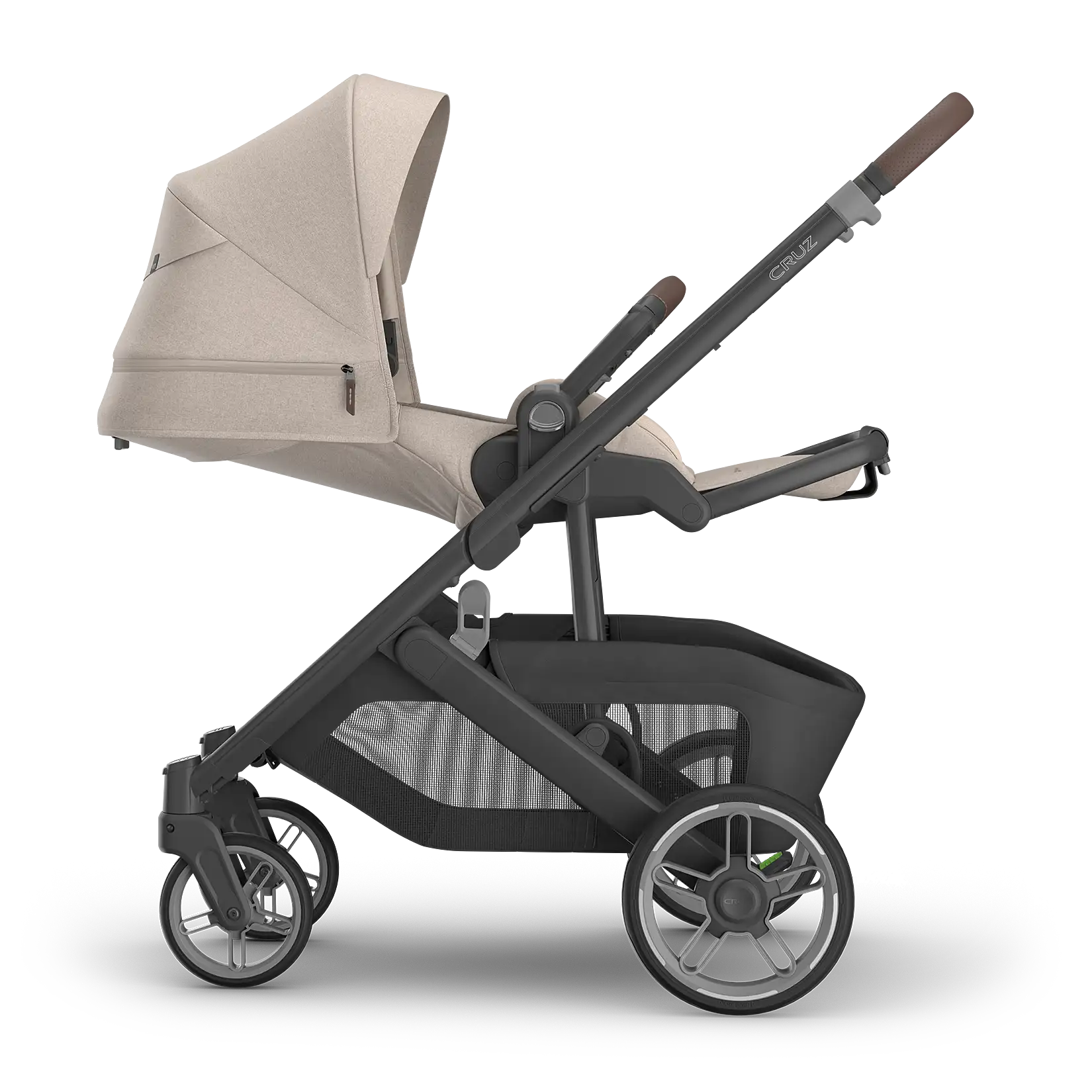 Poussette simple pleine grandeur Cruz V3 d'UPPAbaby – Prête pour les nouveau-nés, inclinable à plat, boucle magnétique