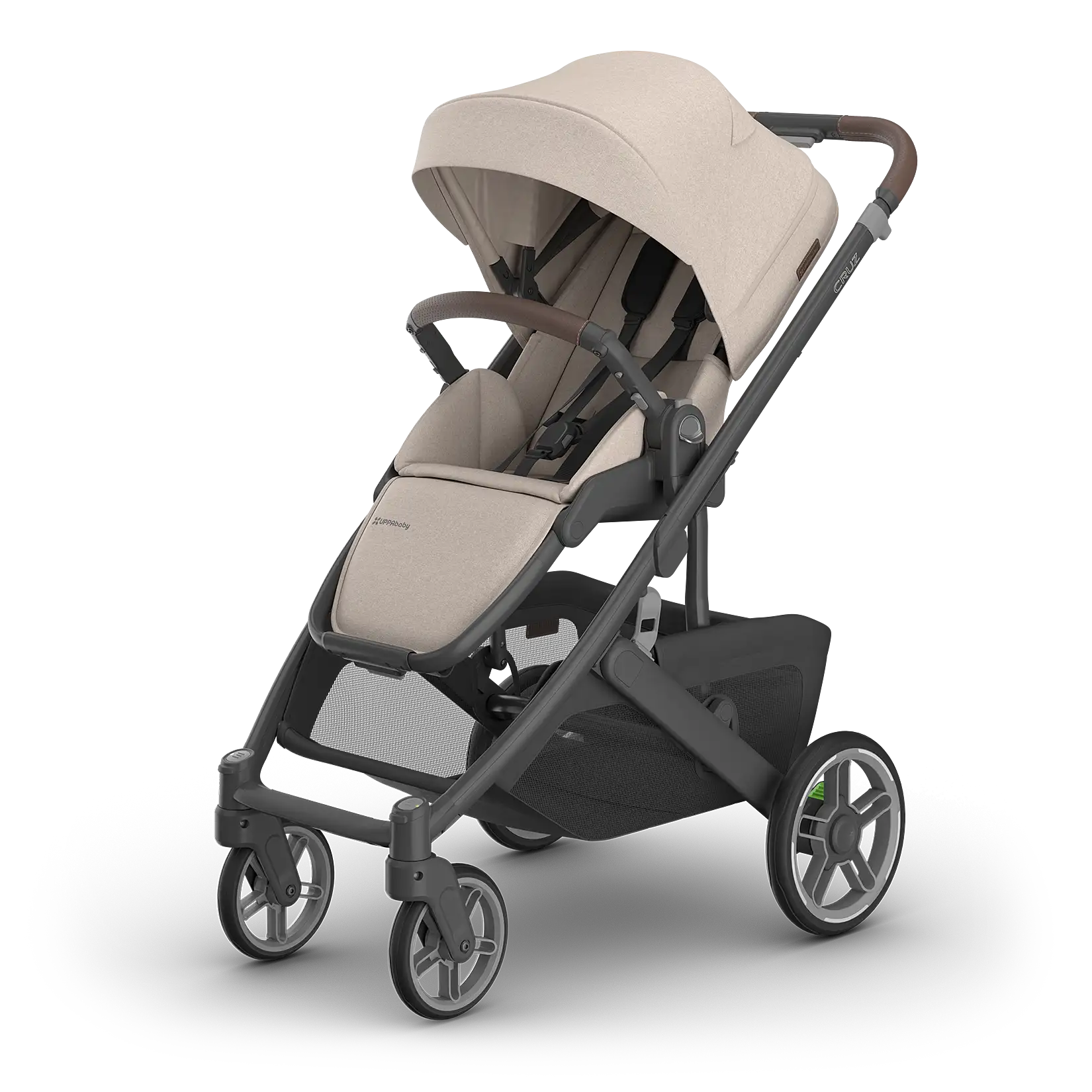 Poussette simple pleine grandeur Cruz V3 d'UPPAbaby – Prête pour les nouveau-nés, inclinable à plat, boucle magnétique