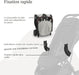 UPPAbaby Minu V3 Adapter for Mesa shown attached to a folded stroller with color-coded indicators.