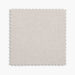 Beige woven fabric swatch sample with zigzag trimmed edges on white background