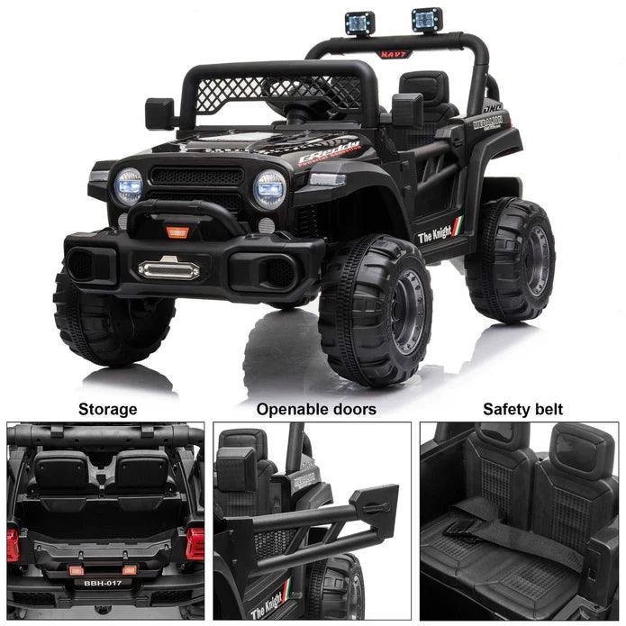 Voltz Toys - Voltz Toys 12V Kids Ride-On Jeep with Remote, Lights & Opening Doors