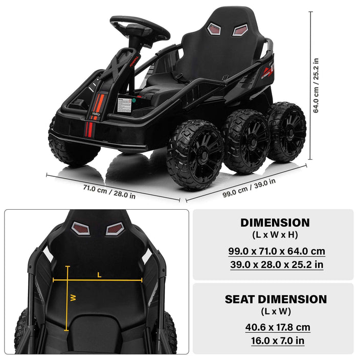 Voltz Toys - Voltz Toys 6 Wheel UTV 12V Ride on Car with Remote Control, EVA Tires