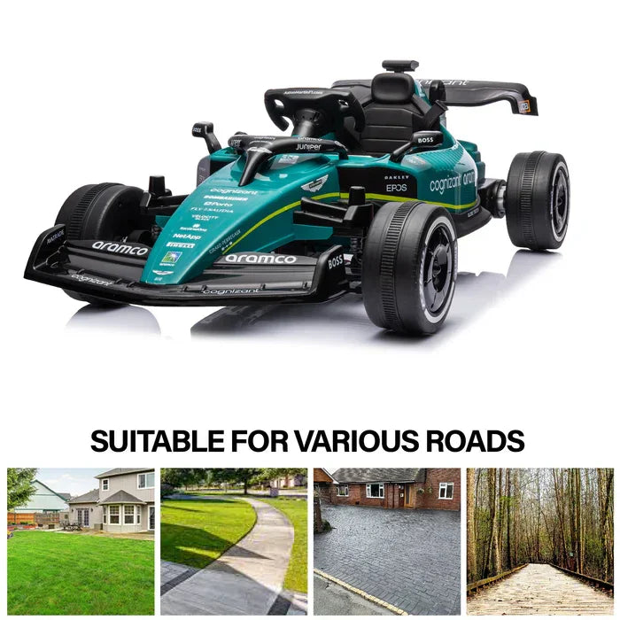 Voltz Toys - Voltz Toys Aston Martin F1 12V Ride-On Car for Kids with Remote & LED Lights