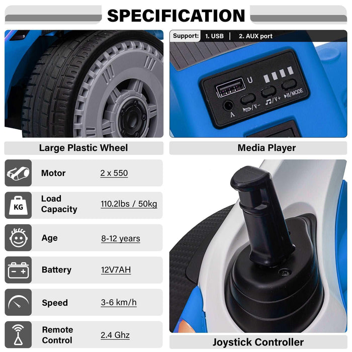 Voltz Toys - Voltz Toys Eddy 360™ 12V Spinning Joystick Kid's Electric Ride on Car