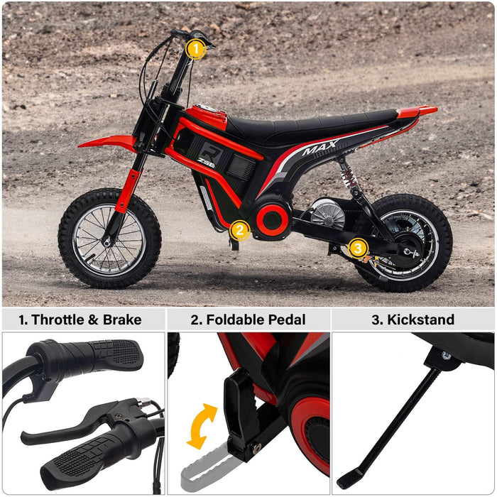 Voltz Toys - Voltz Toys Electric Dirt Bike Motorcycle for Kids, 24V 350W Motor