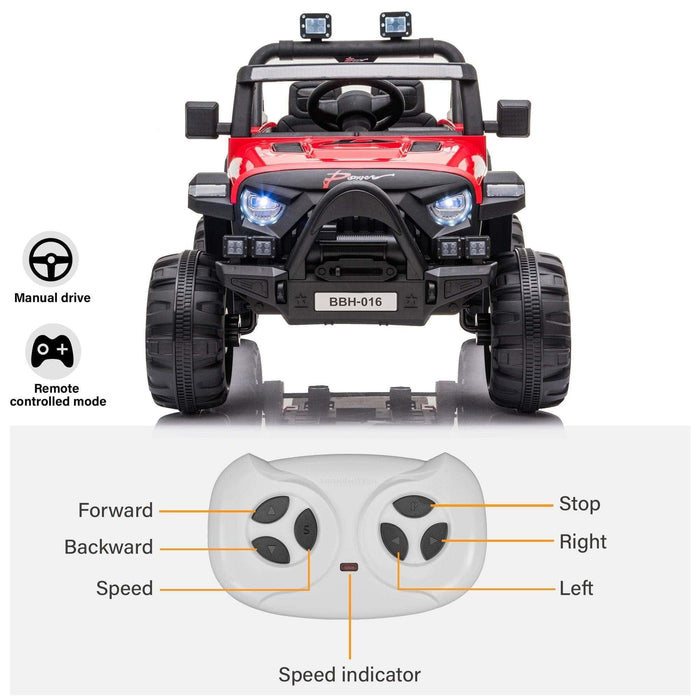 Voltz Toys - Voltz Toys Kids Jeep with Angry Face Grill 12V Kids Ride On Car Toy