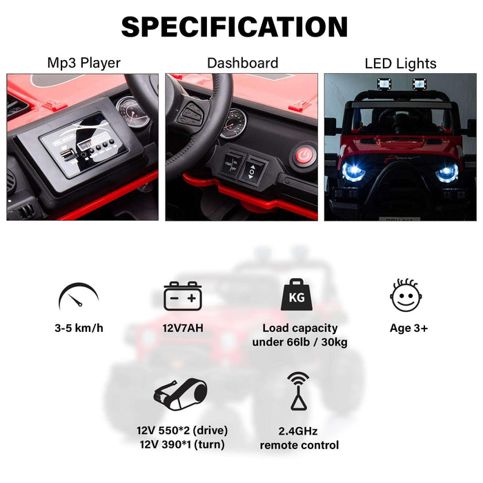 Voltz Toys - Voltz Toys Kids Jeep with Angry Face Grill 12V Kids Ride On Car Toy