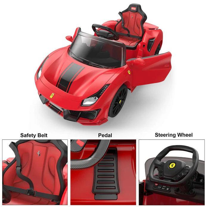 Voltz Toys - Voltz Toys Kids Single Seater Ferrari Car 488 Pista Spider - Red - 12V