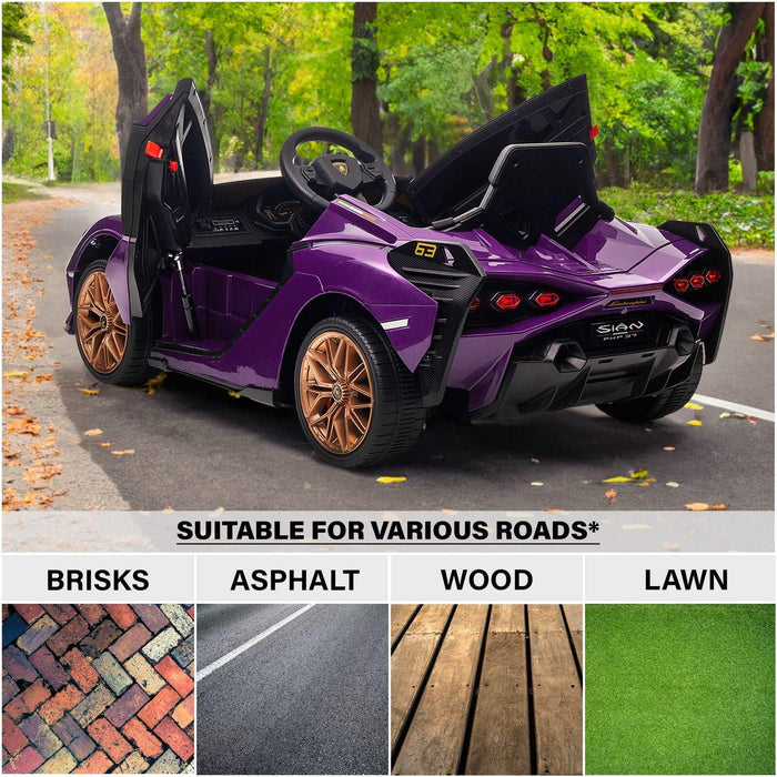 Voltz Toys - Voltz Toys Lamborghini SIAN FKP 37 12V Ride on Car with Scissor Doors