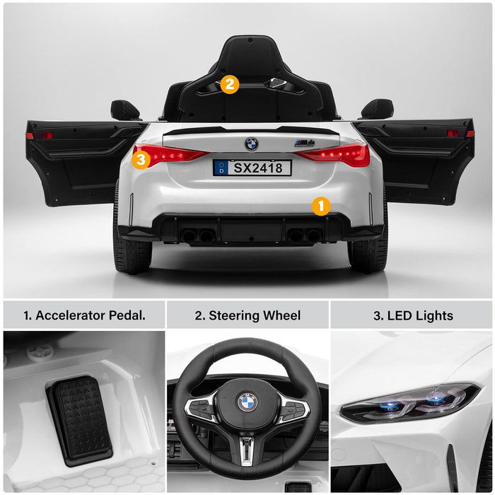 Voltz Toys - Voltz Toys Licensed BMW M4 12V Kids Ride-On Car with Remote & LED Lights