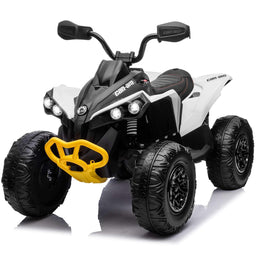 Voltz Toys - Voltz Toys White Can-Am RENEGADE 12V ATV 4WD Off-Road Ride On Car Toy