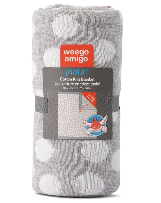 Weegoamigo® - WEEGOAMIGO HOLA! Baby Knitted Blanket - Super Spot Grey/White