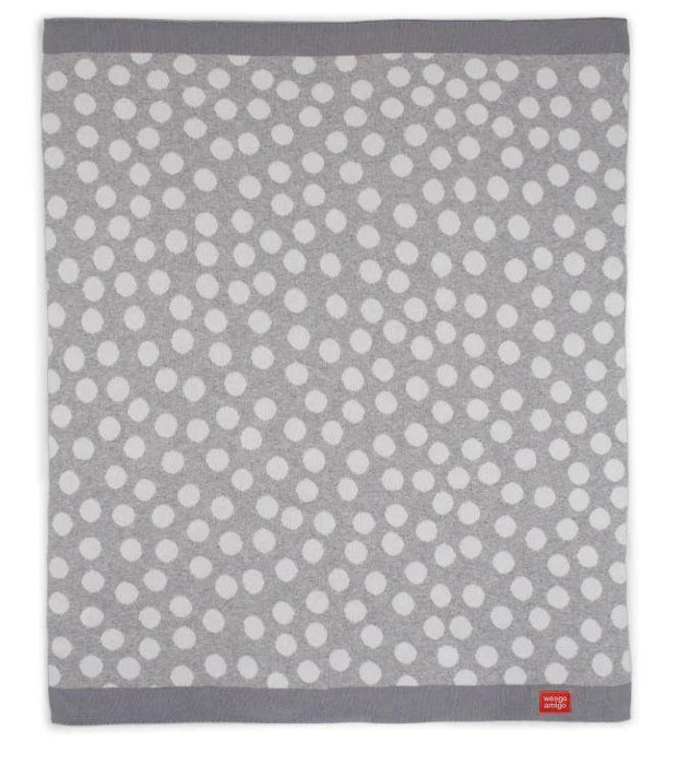 Weegoamigo® - WEEGOAMIGO HOLA! Baby Knitted Blanket - Super Spot Grey/White
