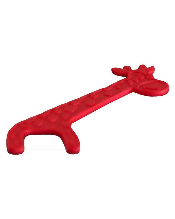 Wellbeing Island Fairy Floss Dental Floss 30 pack product shown in bright red giraffe shape on white background.