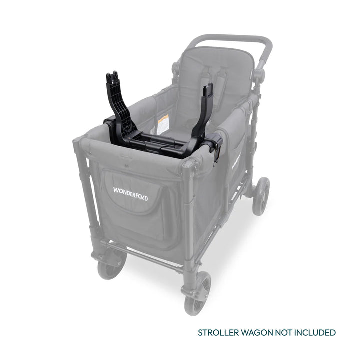 Wonderfold car seat adapter securely mounted on a stroller wagon frame, stroller not included.