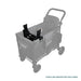 Wonderfold car seat adapter installed inside a stroller wagon, with wagon shown in gray outline.