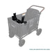 Wonderfold car seat adapter installed inside a stroller wagon with gray fabric and black frame.