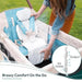 Wonderfold cooling seat cushion installed in a stroller, with a person adjusting it outdoors.