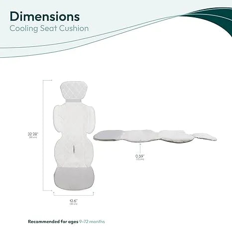 Wonderfold Cooling Seat Cushion shown flat and front-facing with size dimensions labeled.