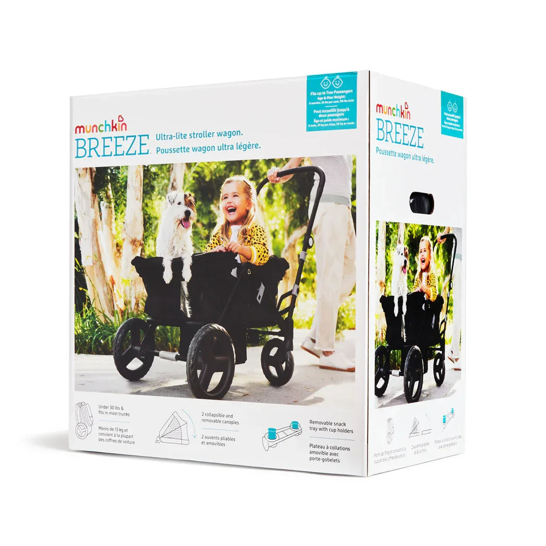 Wonderfold - Munchkin Breeze Ultra-Lite Stroller Wagon – Lightweight, Foldable & All-Terrain