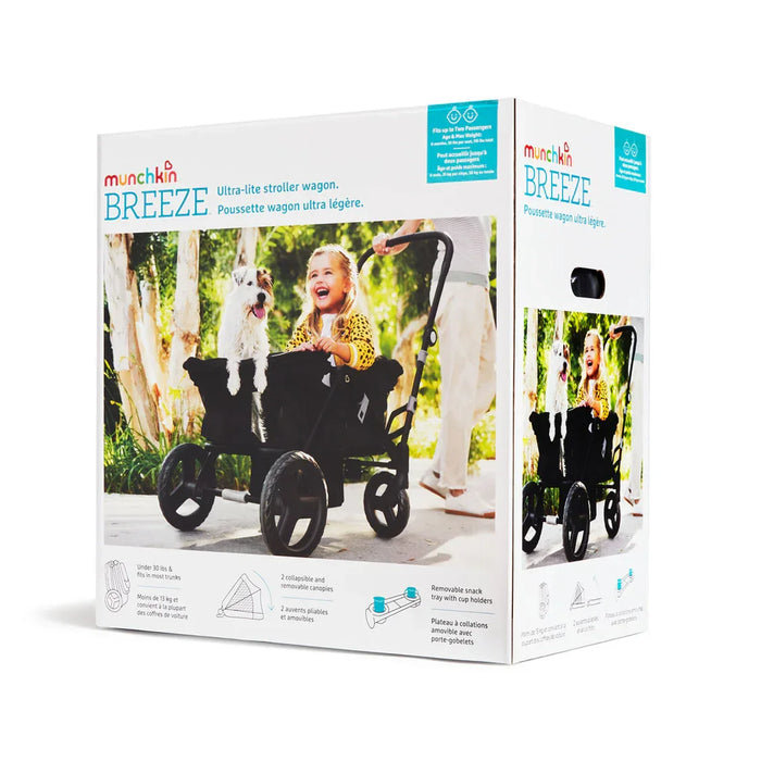 Wonderfold - Munchkin Breeze Ultra-Lite Stroller Wagon – Lightweight, Foldable & All-Terrain