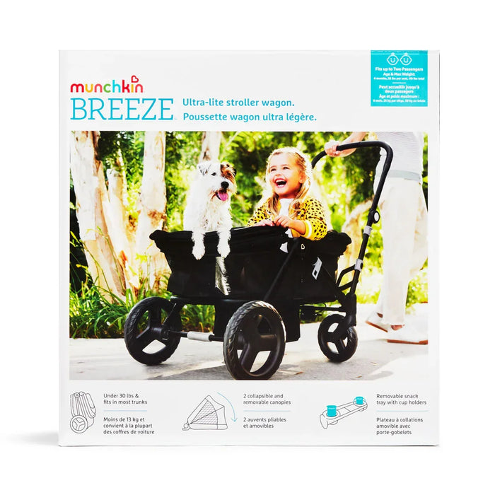 Wonderfold - Munchkin Breeze Ultra-Lite Stroller Wagon – Lightweight, Foldable & All-Terrain