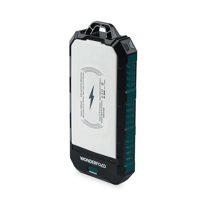 Wonderfold - Wonderfold Solar Wireless Charger Power Bank with LED Lights and Phone Holder