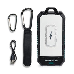 Wonderfold - Wonderfold Solar Wireless Charger Power Bank with LED Lights and Phone Holder