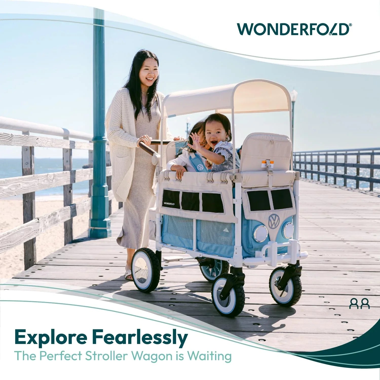 Wonderfold - Wonderfold VW2 Official Volkswagen Edition Double Stroller