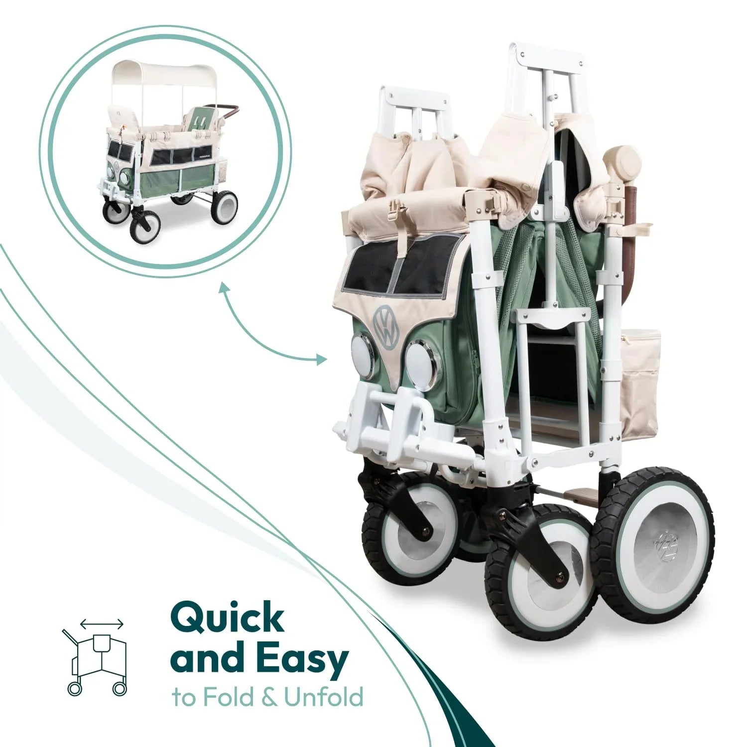 Wonderfold - Wonderfold VW2 Official Volkswagen Edition Double Stroller