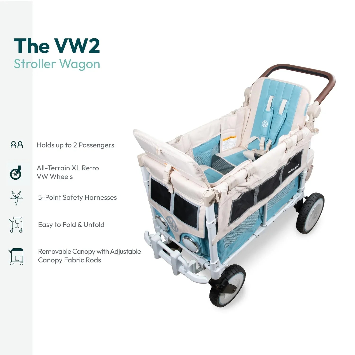 Wonderfold - Wonderfold VW2 Official Volkswagen Edition Double Stroller