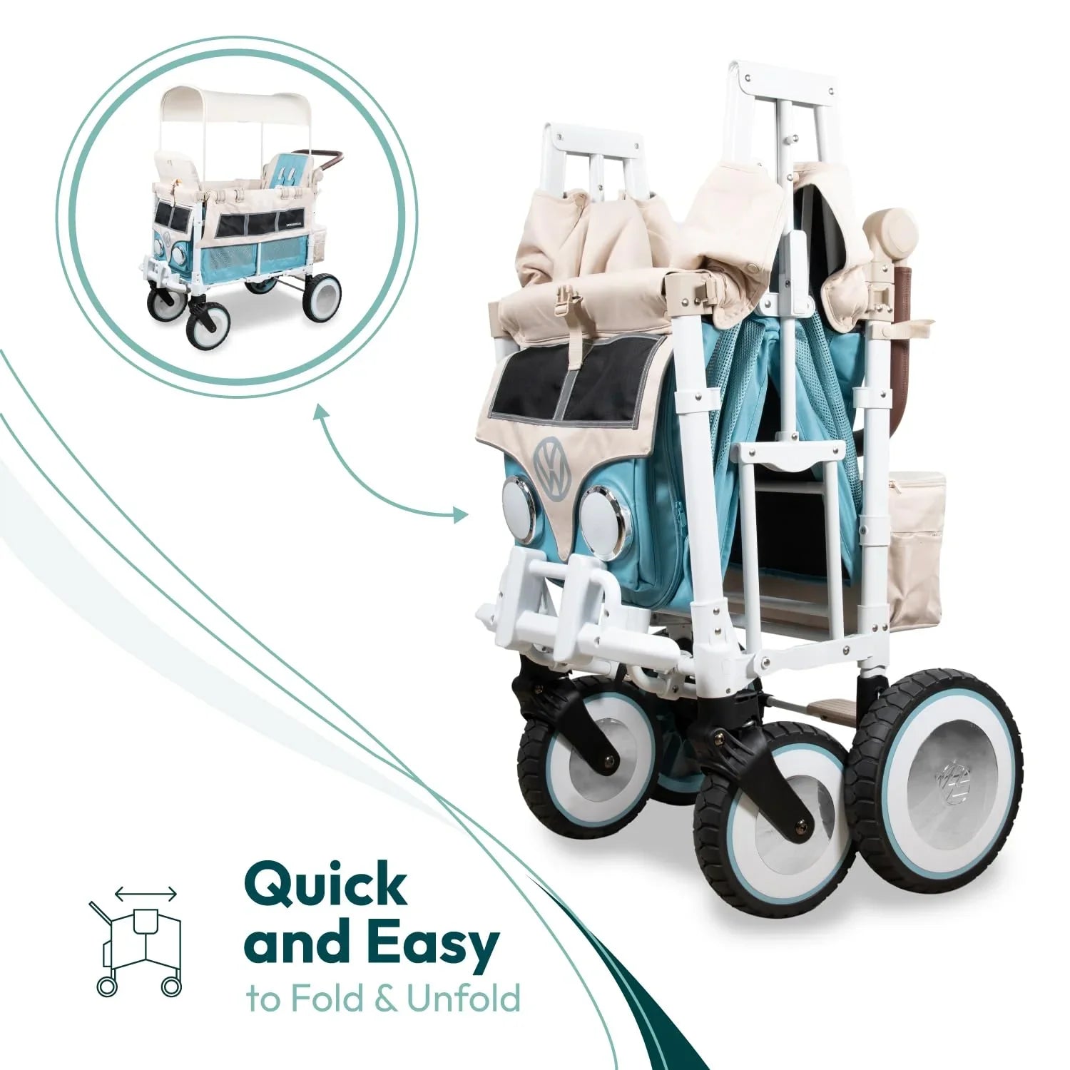 Wonderfold - Wonderfold VW2 Official Volkswagen Edition Double Stroller