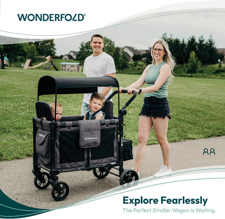 Wonderfold - Wonderfold W2 ELITE Push Double Stroller Wagon