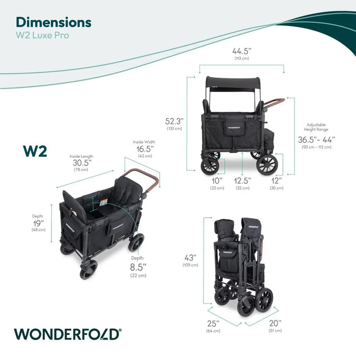 Wonderfold - Wonderfold - W2 LUXE PRO - Push Double Stroller