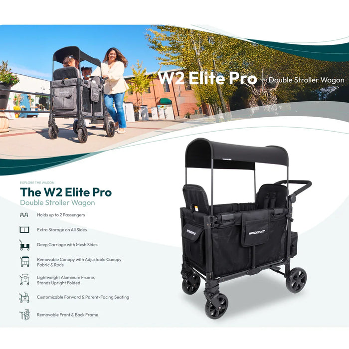 Wonderfold - Wonderfold - W2 PRO Elite - Push Double Stroller Wagon