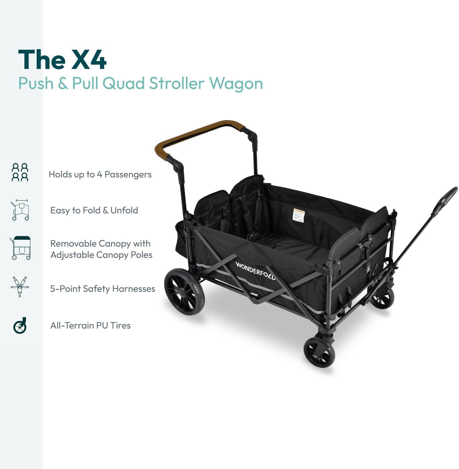 Wonderfold - Wonderfold X4 - Push & Pull Quad Stroller Wagon