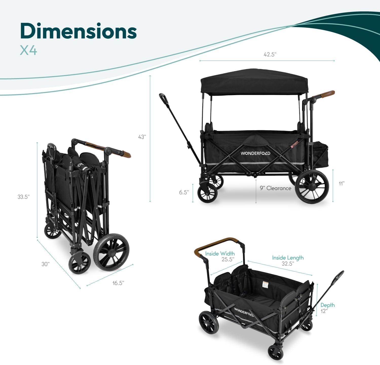 Wonderfold - Wonderfold X4 - Push & Pull Quad Stroller Wagon