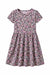 Zaby girls' summer floral dress with short sleeves shown laid flat on a white background.