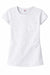 Zaby Pocket Crew Neck Girls Shirt displayed flat, showing short sleeves and front chest pocket.