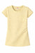 Zaby Pocket Crew Neck Girls Shirt in light yellow laid flat on a white background.
