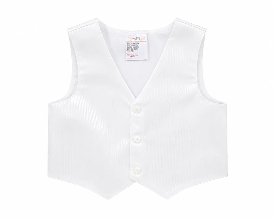Zighi® Baby Boys Christening Outfit Set with Textured Vest & Bow Tie – White Sizes 3M–18M- Style Z345