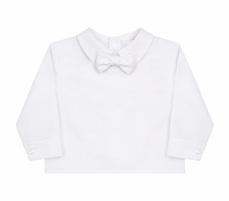 Zighi® Boys 5-Piece Christening Outfit Set – White Satin | Sizes 3M–12M | Style Z295
