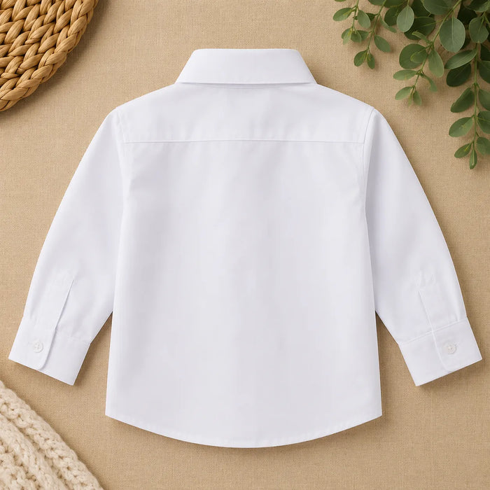 Zighi® Baby Boy Long Sleeve White Dress Shirt – Sizes 6M to 24M