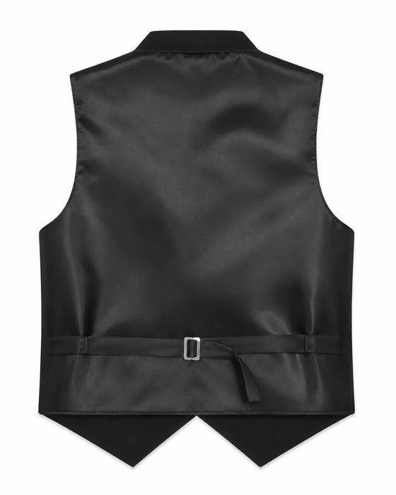 Ensemble gilet noir Zighi® pour garçons avec chemise habillée menthe et cravate à carreaux | Tailles 3M–18
