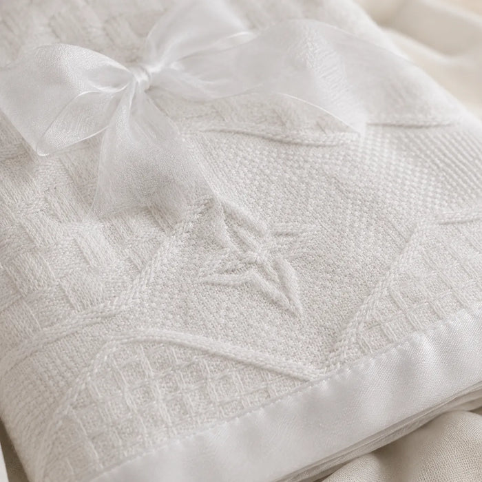 Zighi® White Christening Blanket – Elegant Keepsake Baby Blanket