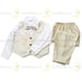 Zighi® - Zighi 4 Piece Baby Suit Set: Beige Vest with White Shirt