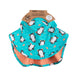 ZOOCCHINI baby and toddler cape sun hat with penguin and fish print shown on white background.
