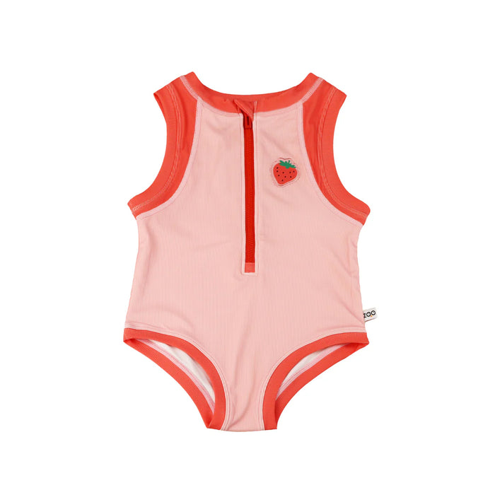 Zoocchini® Girls Short Sleeve 1pc Solid Swimsuit
